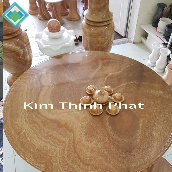 bàn ghế đá hoa cương vân gỗ
