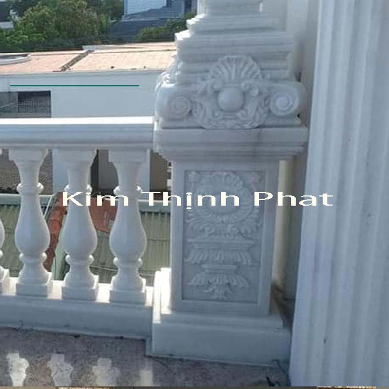 Con tiện đá hoa cương lan can granite trắng