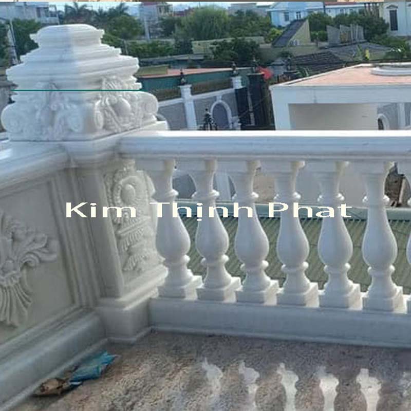 Con tiện đá hoa cương lan can granite trắng