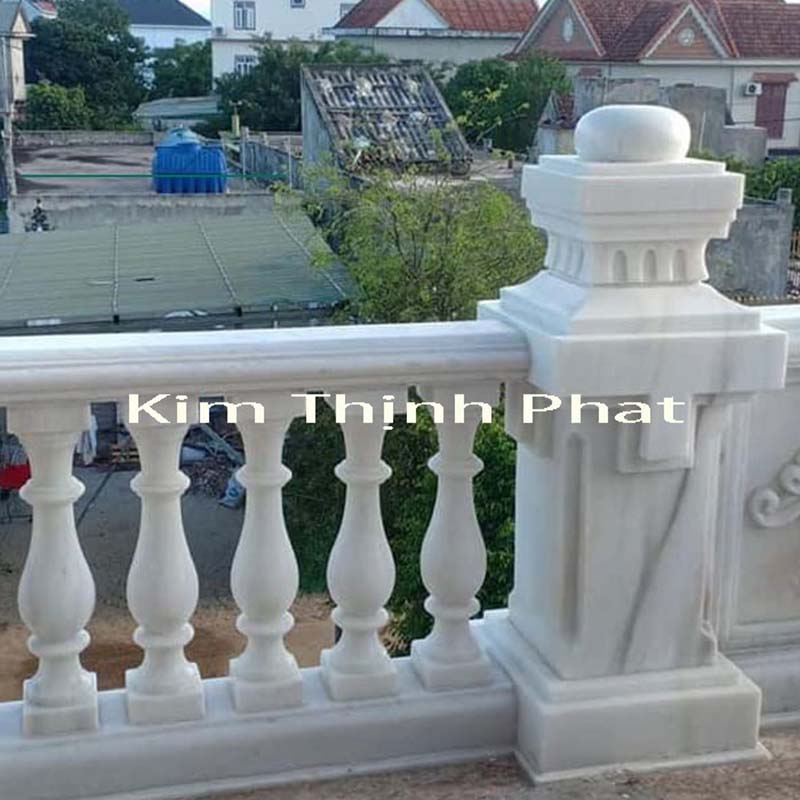 Con tiện đá hoa cương lan can granite trắng