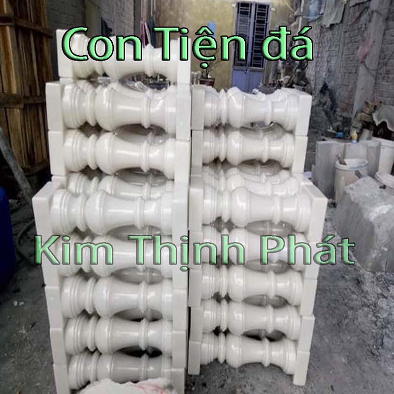 con tiện đá granite trắng