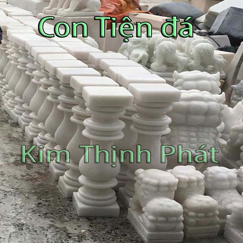 con tiện đá granite trắng