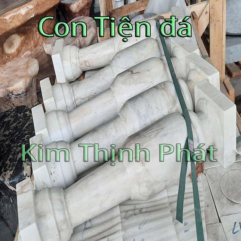 con tiện đá granite trắng