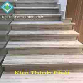 Cầu thang đá trắng xám vân gỗ f1
