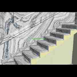Cầu thang đá granite trắng mac ma siêu bền