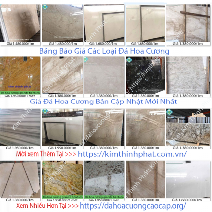 Bảng báo giá đá mới nhất Bảng báo giá đá mới nhất