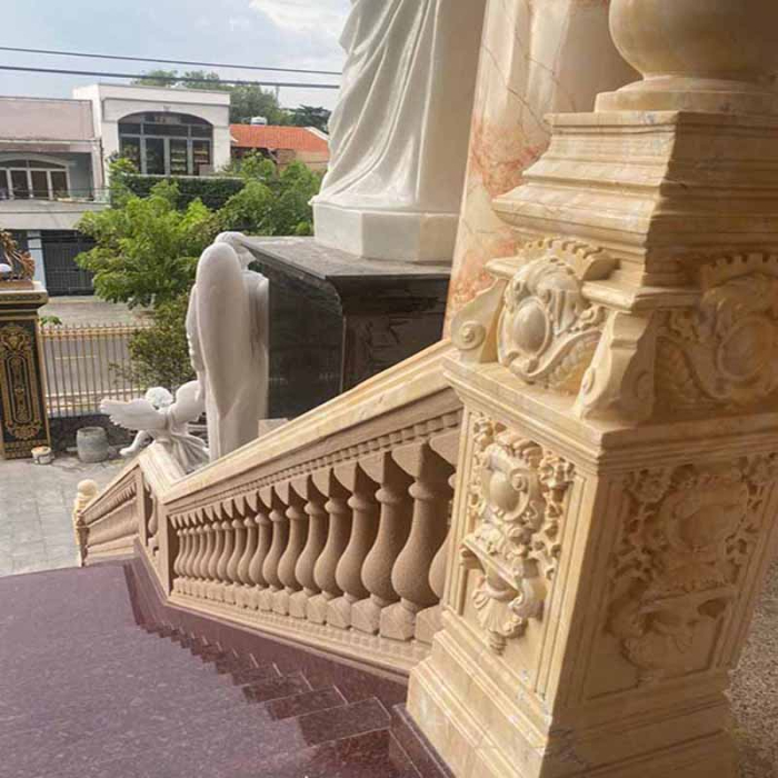 Con tiện đá hoa cương lan can lâu đài granite tự nhiên